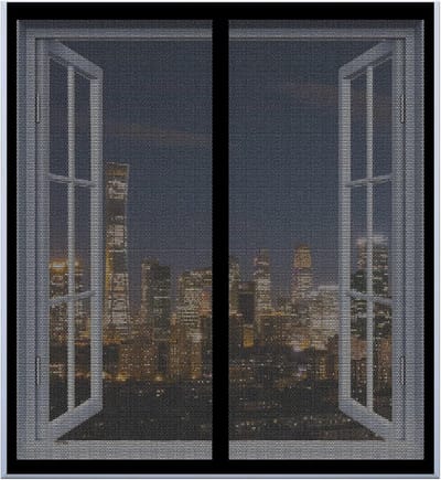 Magnetisch Insectenhor Raam 60x50 cm Zwart - Eenvoudige Montage Vliegengordijn