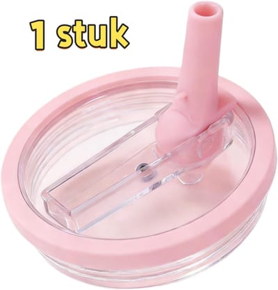 1 stuk - Bekerdeksel - 1,2 liter - Opvouwbaar rietje - Kunststof - Verdikt - Geschikt voor dagelijks gebruik in de auto - 12 cm * 10 cm - Roze