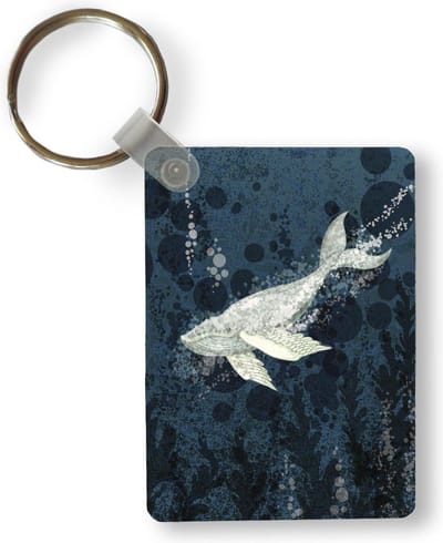 Sleutelhanger - Illustratie van een walvis in het water - Uitdeelcadeautjes - Plastic
