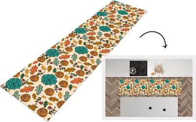 Keukenloper - Loper keuken - Herfst - Bloemen - Patronen - 200x50 cm - Keukenloper vinyl