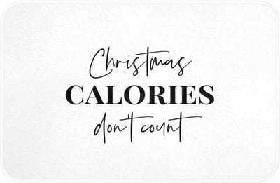 Badmat 60x40 cm - Antislip - Kerst quote - Winter - Christmas calories - Wit - Badmatten voor badkamer - Badkamermat - Douchemat - Badkamer mat