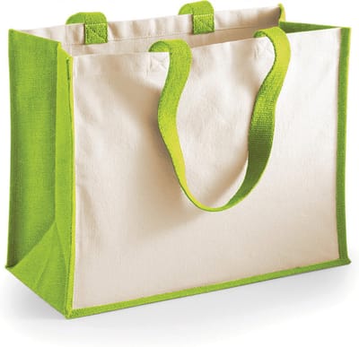 Westford Mill Printers Jute Classic Shopper WM422 - Apple Green - 42 x 33 x 19 cm