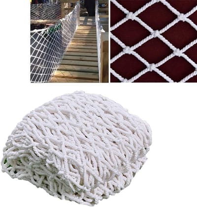 Veiligheidsnet Kinderen - Beschermnet Balkon - Valpreventie - Scheurbestendig Polyester - 5x8m - Wit