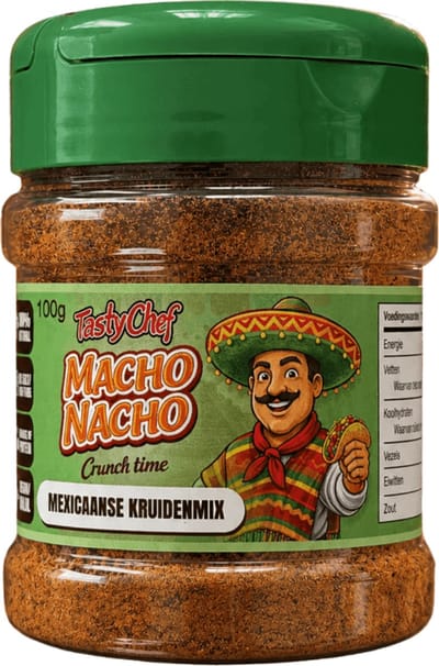 TastyChef Tacokruiden Zoutvrij - MACHO NACHO - 100 g