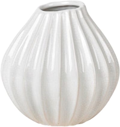 Broste Copenhagen - Vaas met relief 'Wide' - Ivory