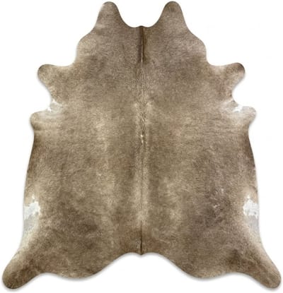 Koeienhuid Vloerkleed - Taupe Gemeleerd - 220 x 200 cm - Koeienkleed / Koeienvel / Dierenvel / Dierenhuid / Koehuid Tapijt - incl. 4 onderzetters