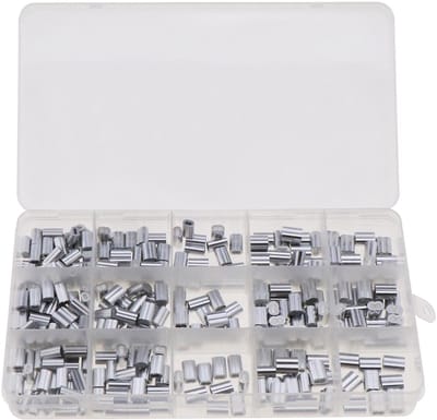 JHUBERS - Aluminium Mouwen Clips - Dubbele Gaten - 200 Stuks - Ideaal Voor Kabels - Diverse Maten - Voor Huisdieren en Meer