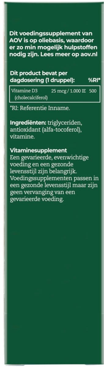AOV 409 Vitamine D3 druppels - 2 x 15 ml - Voordeelverpakking
