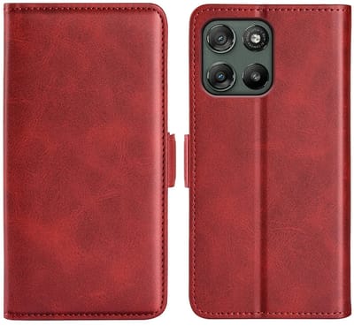 MobyDefend Hoesje - Geschikt voor Motorola Moto G57 Power - Luxe Wallet Book Case (Sluiting Zijkant) - Rood