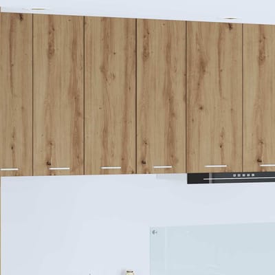 vidaXL - Hangkast - Ambachtelijke - Eik - en - Wit - 30 - x - 31 - x - 80 - cm - Bewerkt - hout