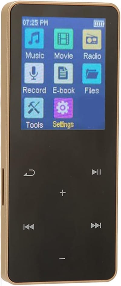 Draagbare Muziekspeler - Digitale Audio Speler - Muziek Luisteren - Bluetooth 5.0 Connectiviteit - 8 GB Opslag - Goud