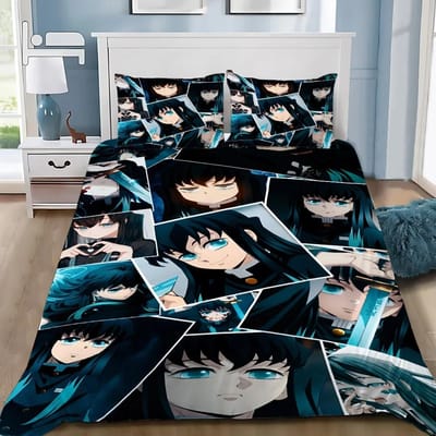 Dekbedovertrek Demon Slaye 3D Exquisite Muichiro tokito Anime Digitale Print Beddengoed Set Dekbed Bed Jeugd Huisdecoratie Jongens Cadeau 100x135cm