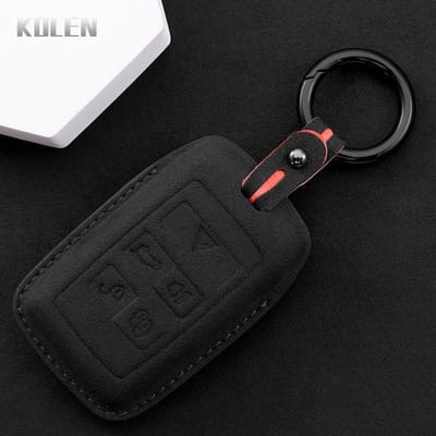 Coque de protection en cuir pour clé de voiture à distance Pour Land Rover Range Rover Evoque Discovery Sport Velar Pour Jaguar Xe E-Pace Xf Sans clé black