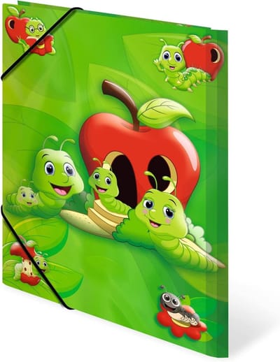Verzamelmap A4 - Opbergmap kinderen - Schoolwerk organiseren - Stevig karton - 3 stuks - Dierenprint