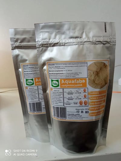 Aquafaba- vegan poeder eiwitvervanger 300 g - schuimlaag vegan cocktail - baktoepassingen