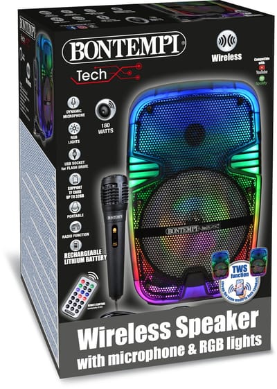 Bontempi - Draadloze speaker - incl microfoon en lichteffecten