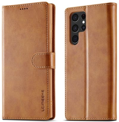 LC.IMEEKE Hoesje - Geschikt voor Samsung Galaxy S26 Ultra Hoesje - LC.IMEEKE Luxe Book Case - Bruin