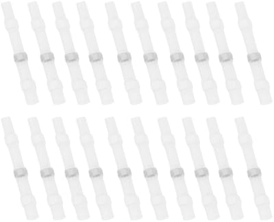 Pak van 50 Soldeerafdichtingsdraadconnectoren Isolerende Huls Butt Terminals Krimpkous Polyethyleen Krimpring Krimpconnector Wit SST-S11
