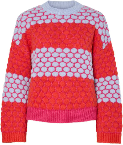 Pieces Trui Pcjanel Ls O-neck Knit Bc 17159438 Beetroot Purple/honeycomb Dames Maat - XS