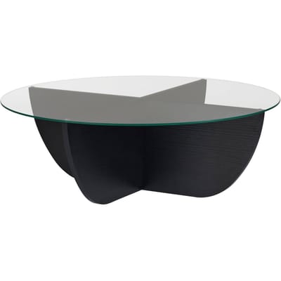 Asir - Salontafel - Hout Zwart - 100% gehard glas & 100% melamine gecoat spaanplaat - 90 x 90 x 30 cm