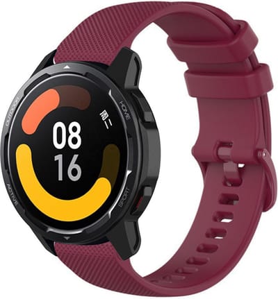 Strap-it Luxe siliconen smartwatch bandje - geschikt voor Xiaomi Watch S1 (Active/Pro) / Watch 2 Pro / Watch S3 / Mi Watch / Amazfit GTR 47mm / GTR 2-3-4 / Amazfit Balance / Bip 5 - wijnrood