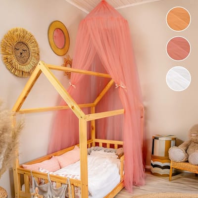 Bedhemel Meisjes - Reusachtige Baldakijn van Tule voor kleine Prinsessen in unieke kwaliteit - Perfect voor Babybed, Kinderbed, Huisbed of Knuffelhoek - inclusief Geschenkdoos