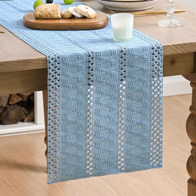 Dailygoods - Hemelsblauwe Tafelloper 30x183 cm voor Feestdecoratie