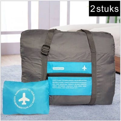 Draagbare opvouwbare opbergtas -Handbagage Reistas-Grote capaciteit 32Liter- blauw