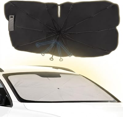 Livatto Auto Voorruit Zonnescherm 145 x 85 cm Opvouwbaar UV-bescherming Warmte-isolatie voor Auto SUV MPV Vrachtwagen