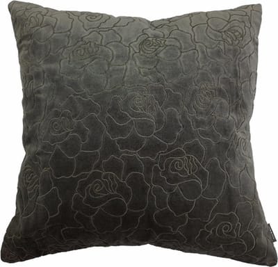 Rose Embroidery Lt Grijs Kussen | 45 X 45 | Sierkussen Voor Woonkamer Of Slaapkamer