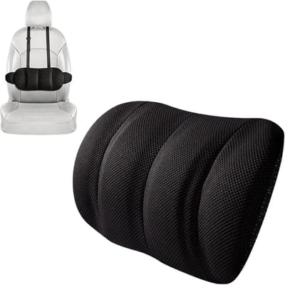 Verstelbaar lendensteunkussen voor auto en bureaustoelen, ergonomisch rugkussen met afneembare overtrek en convex puntdesign