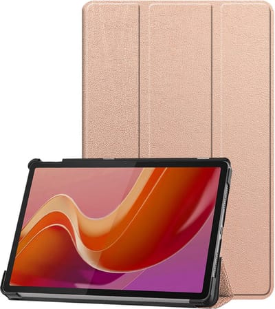 Hoesje - Geschikt voor Lenovo Tab M11 (11 inch) - Dun & Stevig - Trifold Bookcase - Hard Cover - Hardcover Book Case - Tablet Hoes - Rosé goud