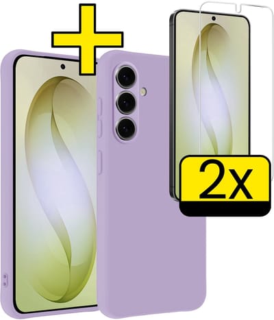 Hoesje - Met 2x Screenprotector - Geschikt voor Samsung Galaxy S26 - Sterk & Shockproof - Back Cover - Siliconen Case - Telefoon Hoes - Telefoonhoesjes - Lila