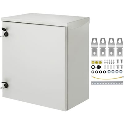 VEVOR Schakelkast 60x60x30cm Nema 4 Buitenbehuizing Ip65 Water- en Stofdicht Koudgewalst Koolstofstaal Scharnierende Aansluitdoos voor Buiten- en Binnengebruik Met Regenhoes