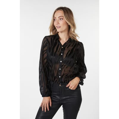 EsQualo Blouse Jacquard Black Maat: 36 | Blouses Outlet | Dames | Zwart