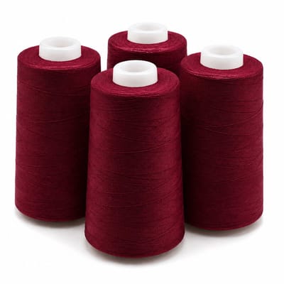 Polyester Overlockgaren – 4 Cones × 2700 m – Totaal 10.800 m – Bordeaux 068