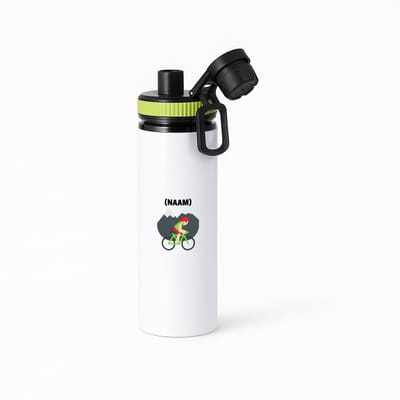 Hacebo® - Mountainbike met eigen naam waterfles met draaidop groen - Sport - Mountainbiker - Sport - water fles - 850ML