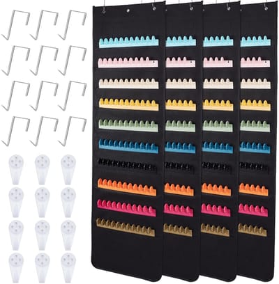 Dailygoods- Dossiersorganizer 4 Stuks - Wandorganizer - 10 Vakken - Geschikt voor Kantoor/Thuis - Zwart - 117 x 35,5 cm