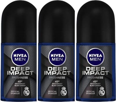 Nivea Deep Deo Roller - 3 x 50 ml