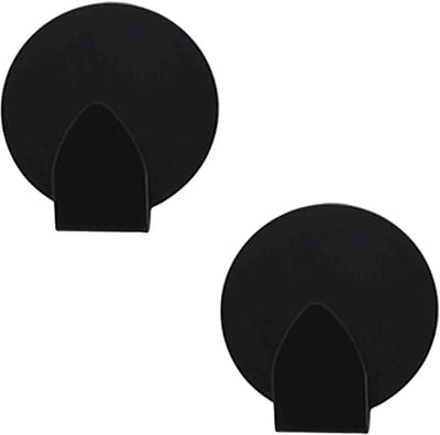 Excellent houseware - Zelfklevende ophang haakjes - zwart - 8x stuks - rvs - handdoeken - theedoeken
