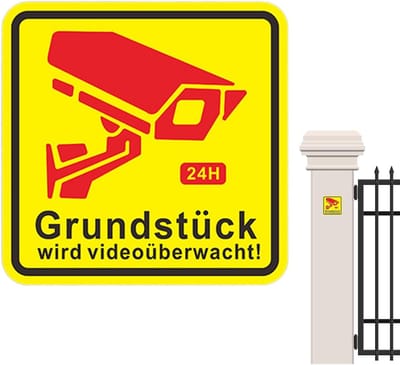 Camera Observatie Paneel - Beveiliging Sticker - Diefstal Afschrikken - Waterdicht PVC Materiaal - 144 x 139 cm - Meerkleurig