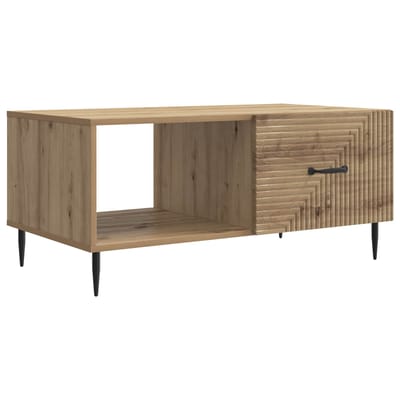 vidaXL - Salontafel - Artisanaal - eiken - 90 - x - 50 - x - 40 - cm - Bewerkt - hout