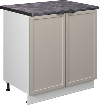 Vicco Keukenonderkast Fame-Line, GrijsBeige/Wit, 80 cm antraciet werkblad