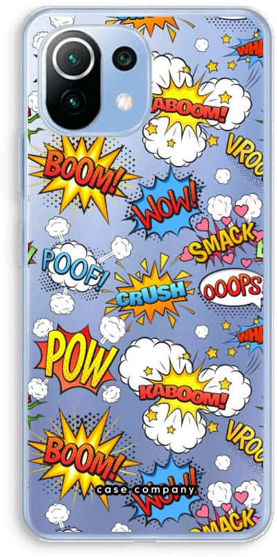 Case Company® - Hoesje geschikt voor Xiaomi Mi 11 Lite hoesje - Pow Smack - Soft Cover Telefoonhoesje - Bescherming aan alle Kanten en Schermrand