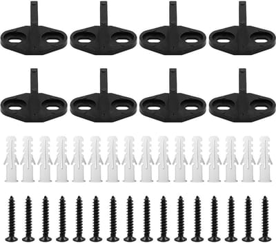 Dailygoods- Schuifdeurgeleiderclip - Vloergeleider - Deurgeleider Schuifdeur - Pack van 8 - Zwart - POM Materiaal