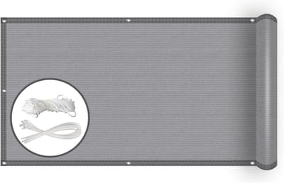 Balkonbedekking - Zichtwering Inkijkbescherming - Privacy Creëren - Waterdicht Winddicht UV-bescherming - 90 x 250 cm - Grijs