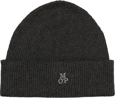 Marc O'Polo Dop Knitted Hat 50-Years Heritage Rib Black Zwart