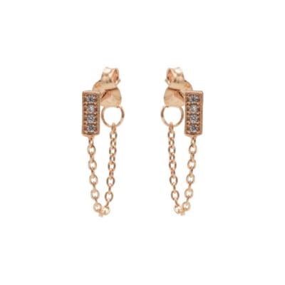 Karma Chain oorbel Rectangle M2334 Rosé