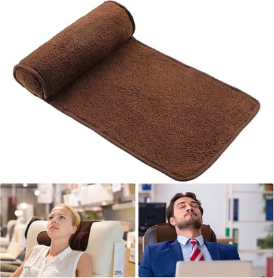 SnelShoppen - Neck Cushion voor Relaxfauteuil - Verstelbaar Pluche Kussen - Antislip Fleece Hoofdkussen - Neckeroll voor Thuis, Reizen, en Relaxen (Br