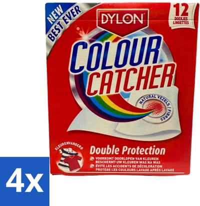 Dylon - Colour Catcher - Voorkomt doorloop van Kleuren - 12 Doekjes - Voordeelverpakking - 4 stuks